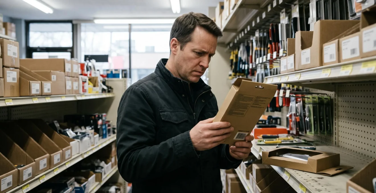 Un acheteur examine l'étiquette de provenance sur l'emballage d'un produit dans un magasin au Canada.